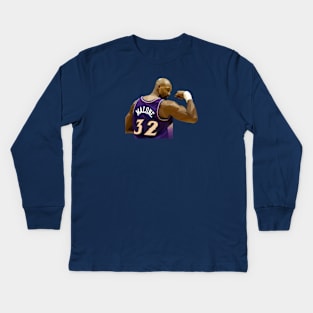 Karl Malone Low Poly Flex Kids Long Sleeve T-Shirt